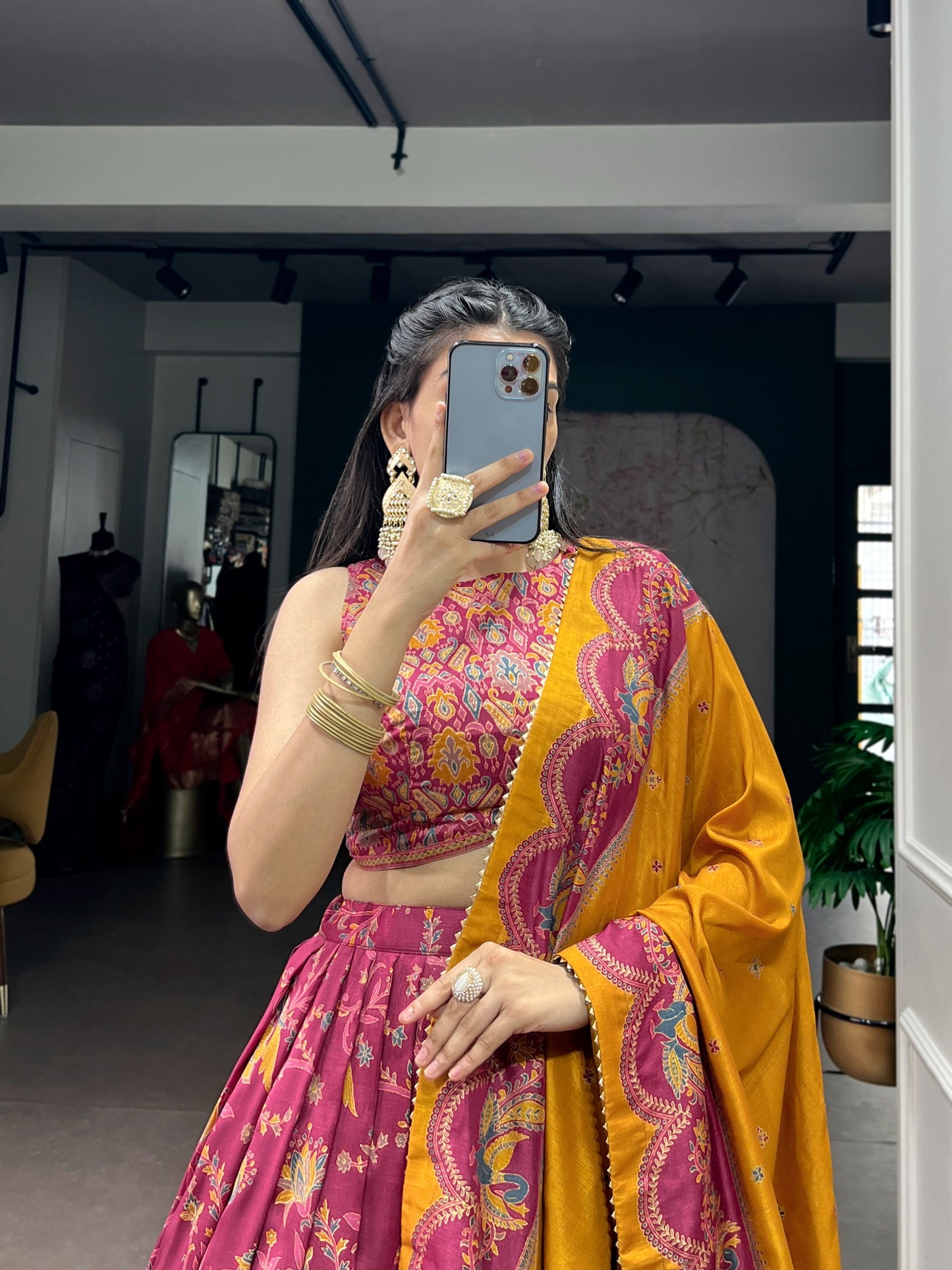 Elegant Tasar Silk Lehenga Set