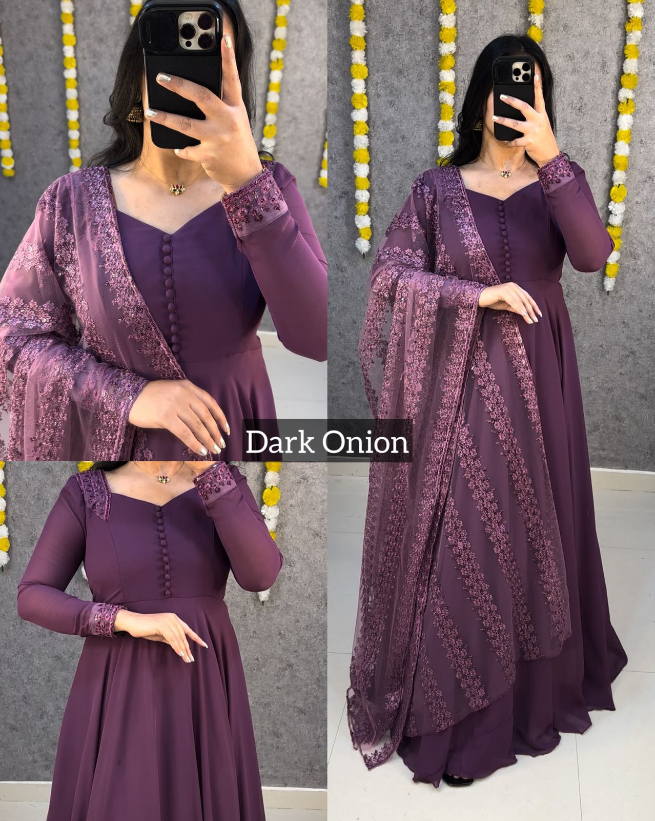 Designer Faux Georgette Gown With Dupatta