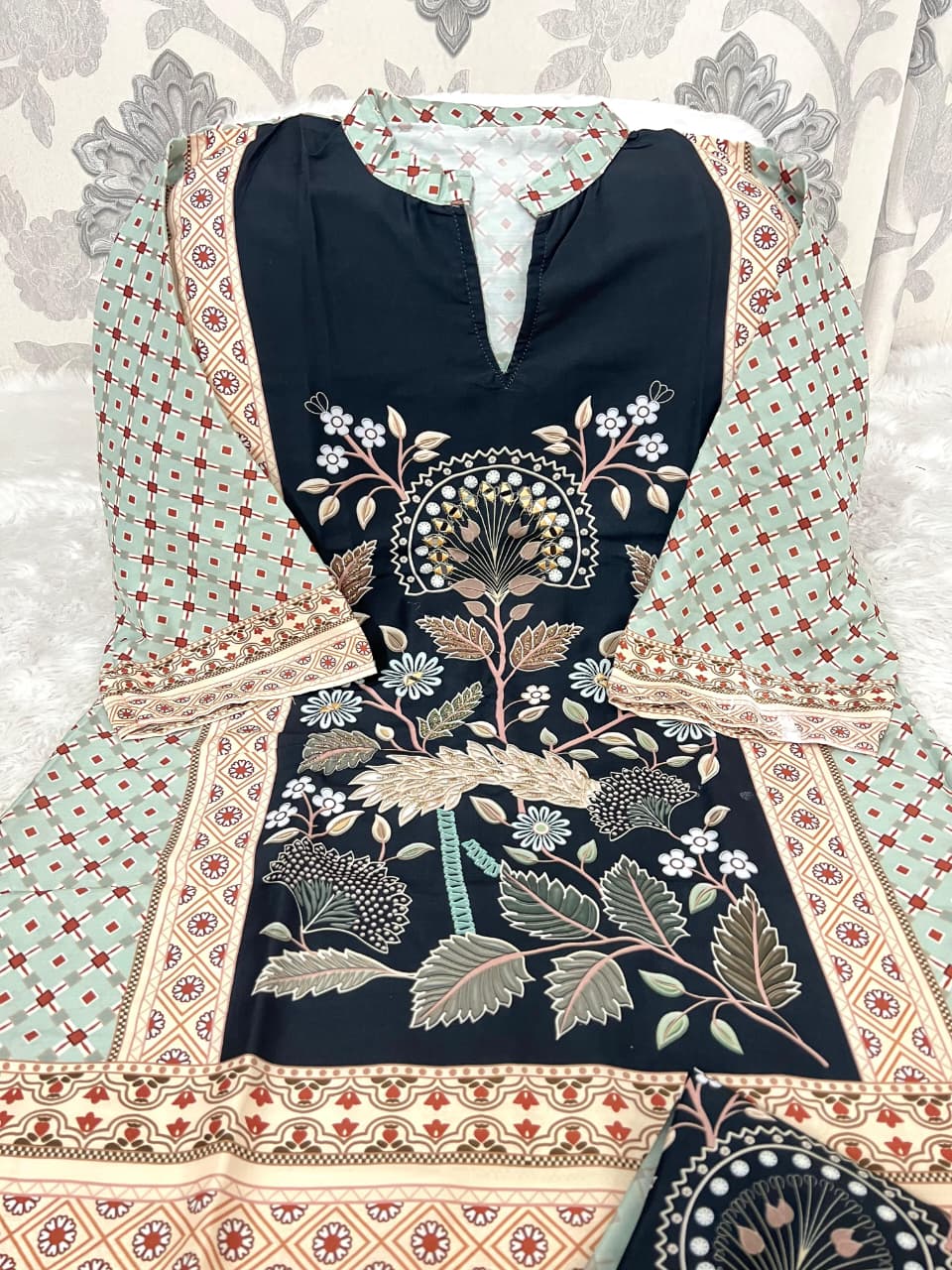 Pure Burbary Silk Co-ord Set