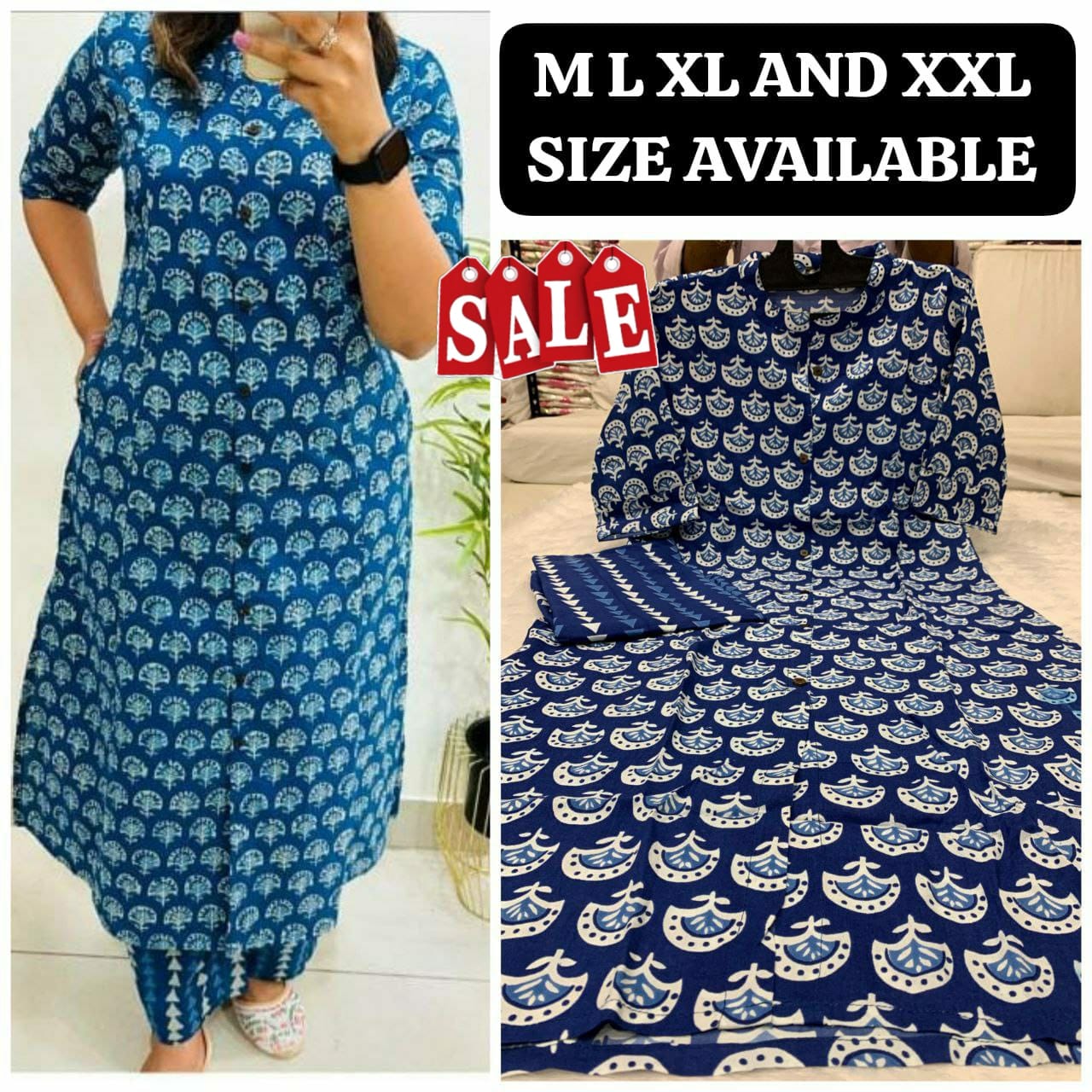 Elegant Indigo Printed Co-Ord Set