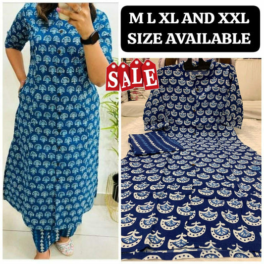 Elegant Indigo Printed Co-Ord Set