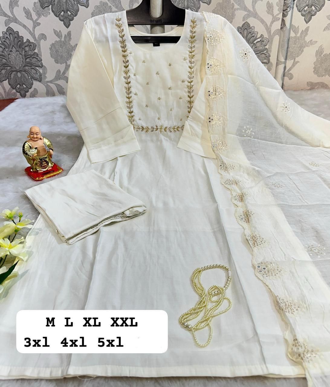 Elegant Roman Heavy Work Kurta Set
