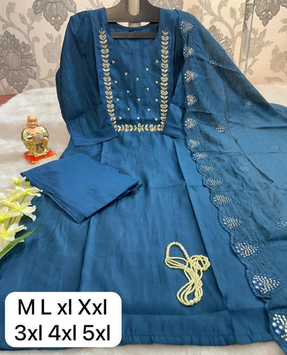 Elegant Roman Heavy Work Kurta Set