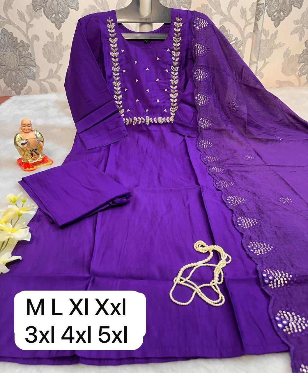 Elegant Roman Heavy Work Kurta Set