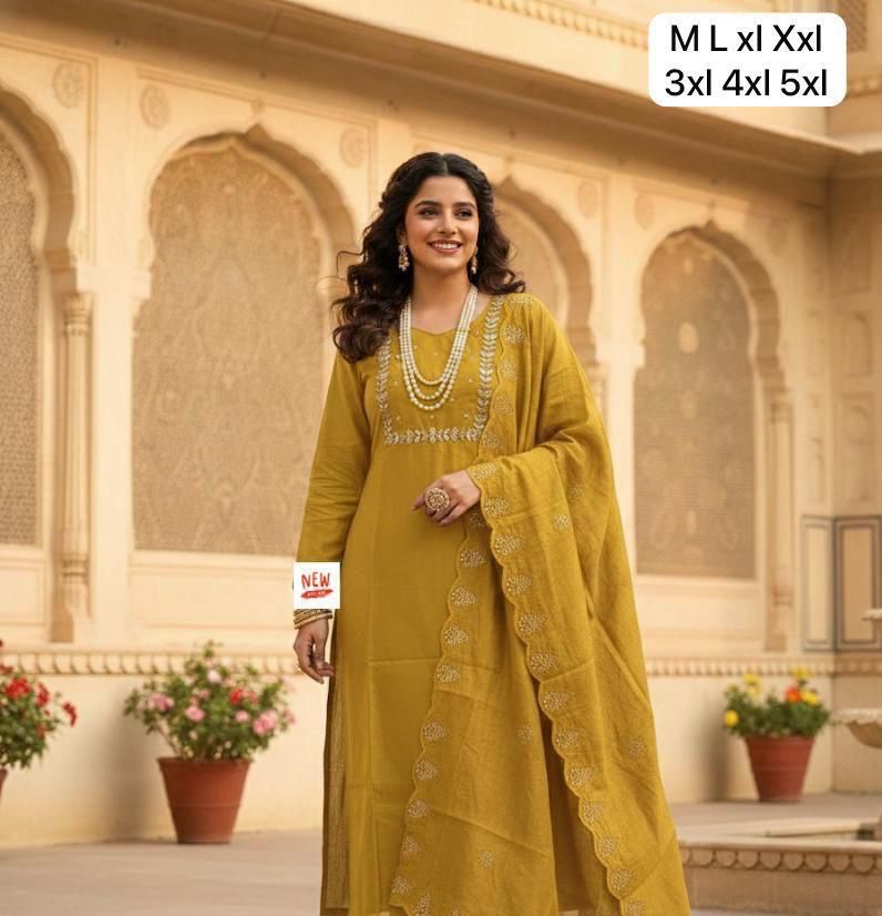 Elegant Roman Heavy Work Kurta Set