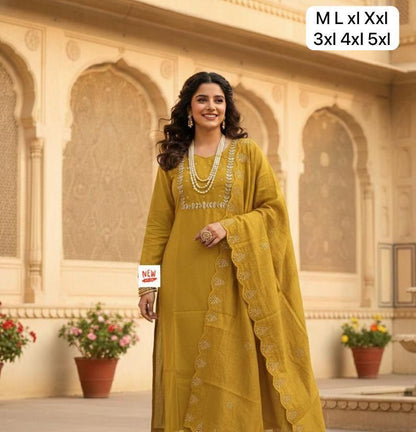 Elegant Roman Heavy Work Kurta Set