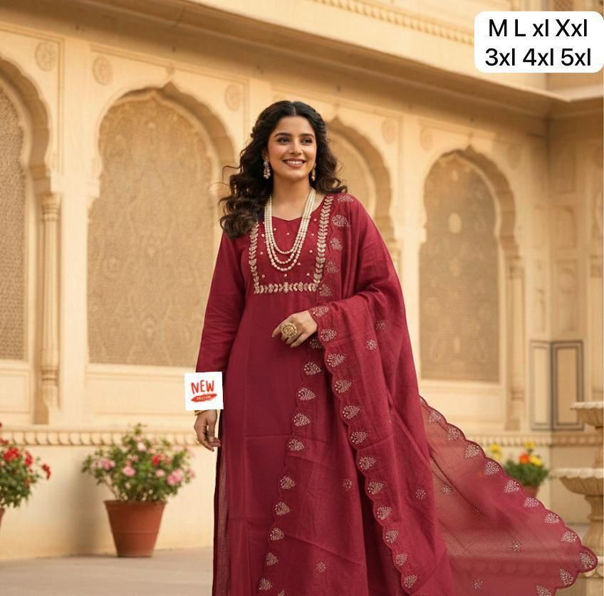 Elegant Roman Heavy Work Kurta Set