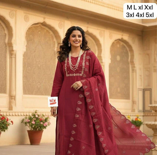 Elegant Roman Heavy Work Kurta Set