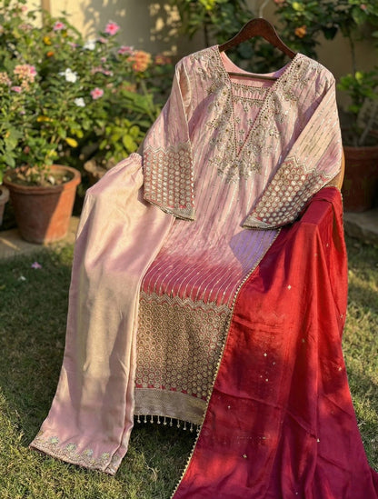Designer Party Wear Chinon Kurta Set