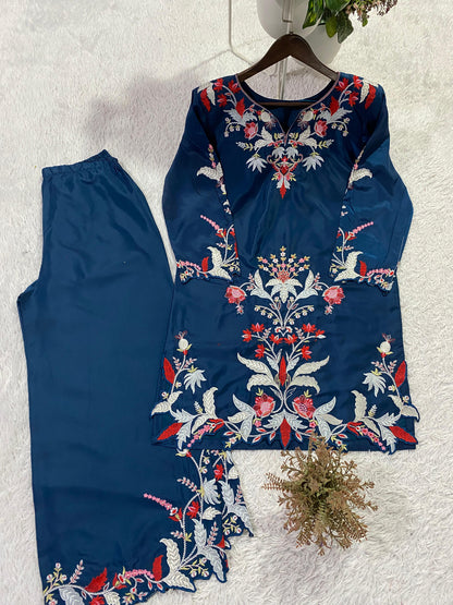 Designer Co-Ord set With Embroidered Cut Work