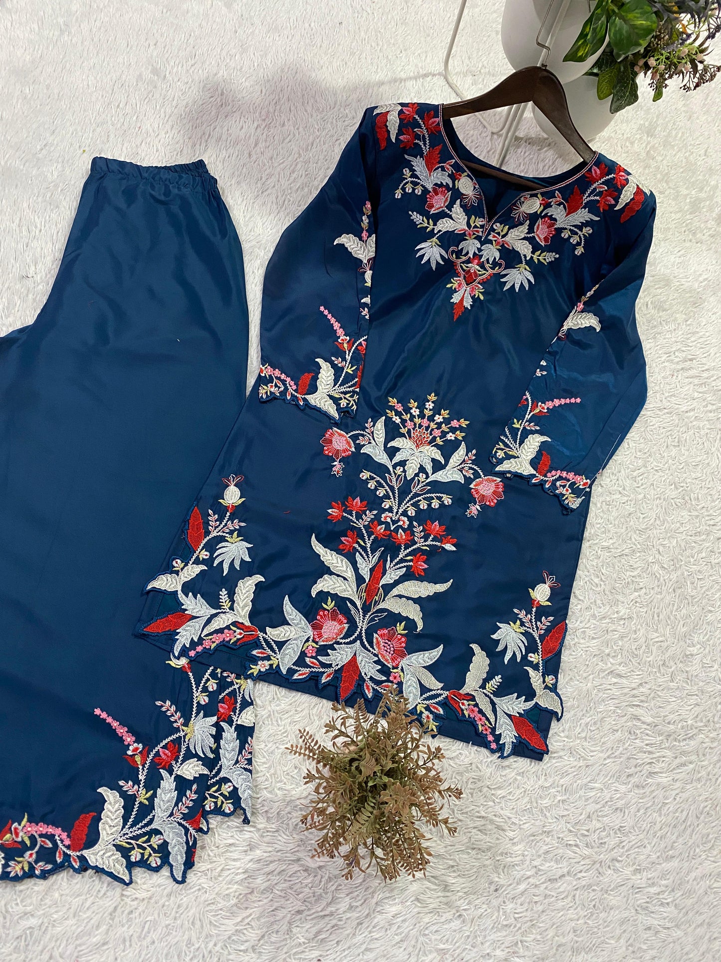 Designer Co-Ord set With Embroidered Cut Work