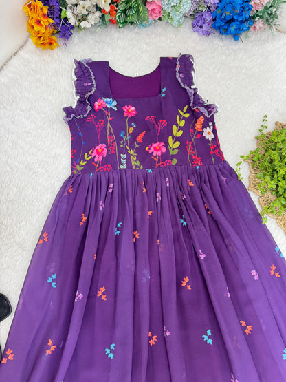Stylish Digital Print Georgette Dress