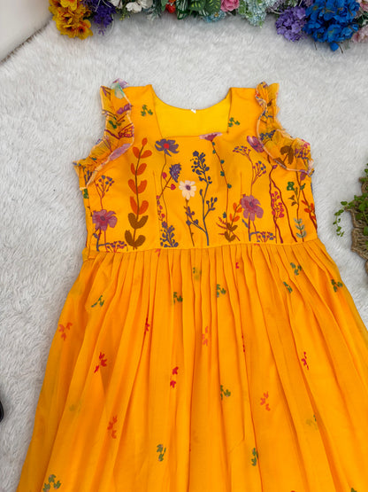 Stylish Digital Print Georgette Dress