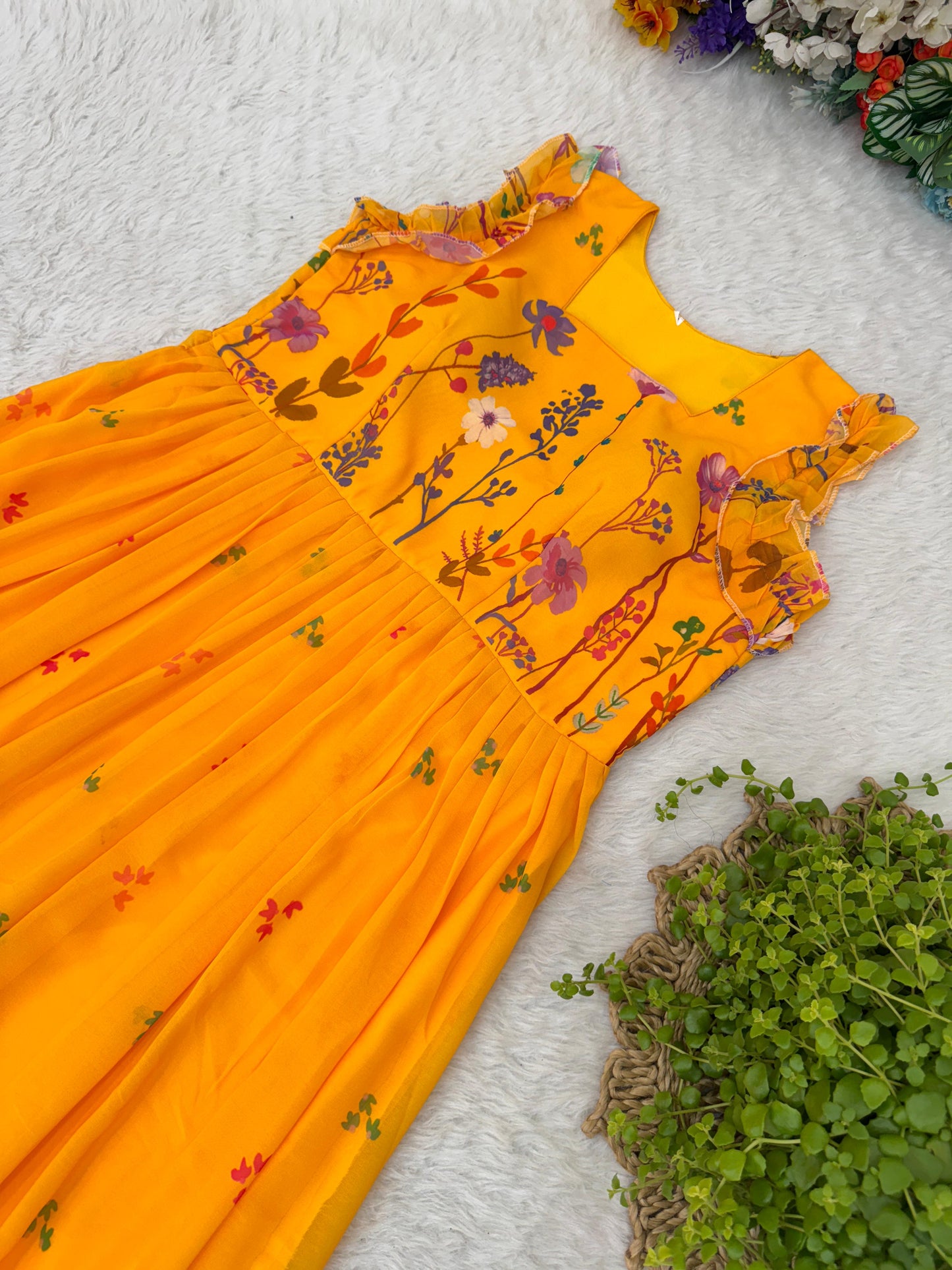 Stylish Digital Print Georgette Dress