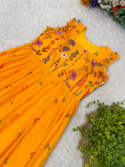 Stylish Digital Print Georgette Dress