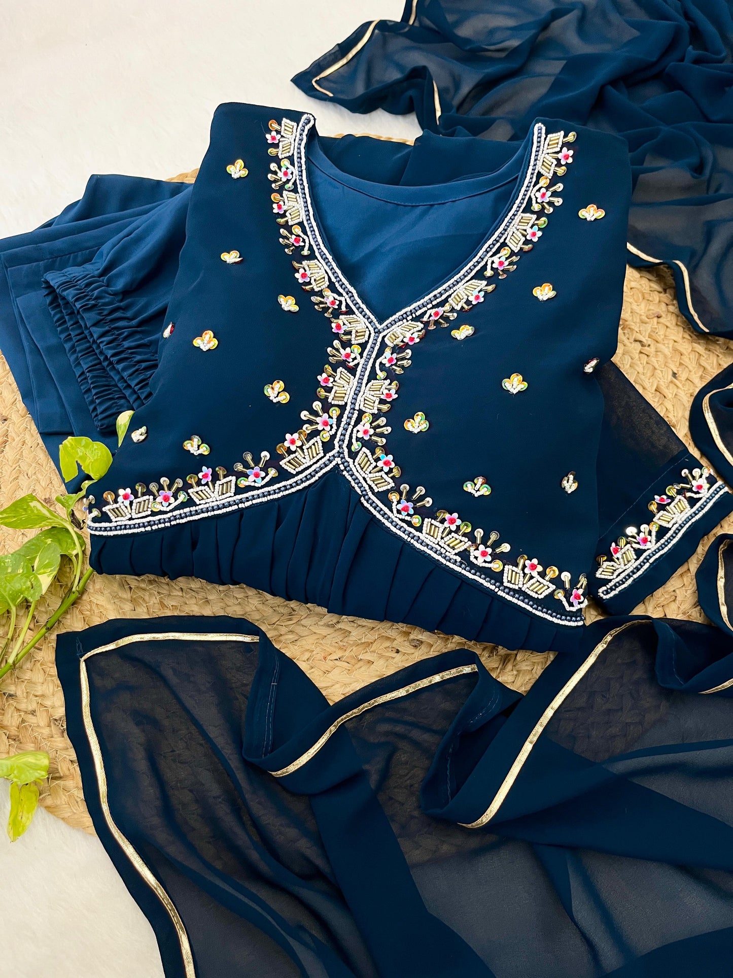Premium Mul Chanderi Cotton Anarkali Set