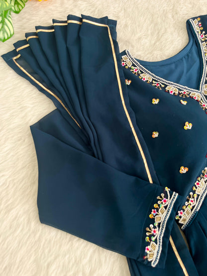 Premium Mul Chanderi Cotton Anarkali Set