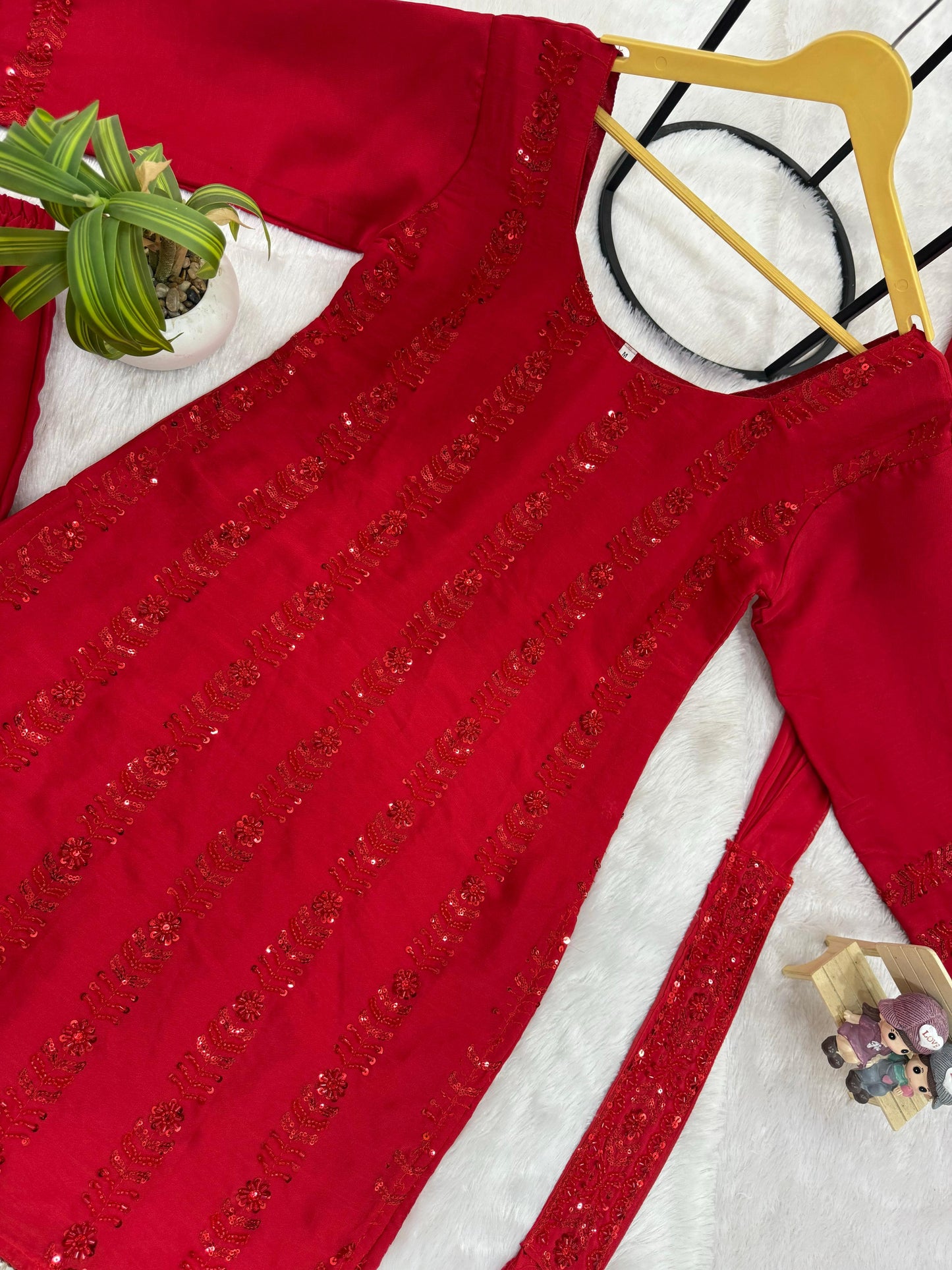 Premium Rangoli Silk 3-Piece Kurta Palazzo Set