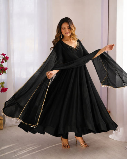 Party Wear Hand Embroidered Anarkali Set