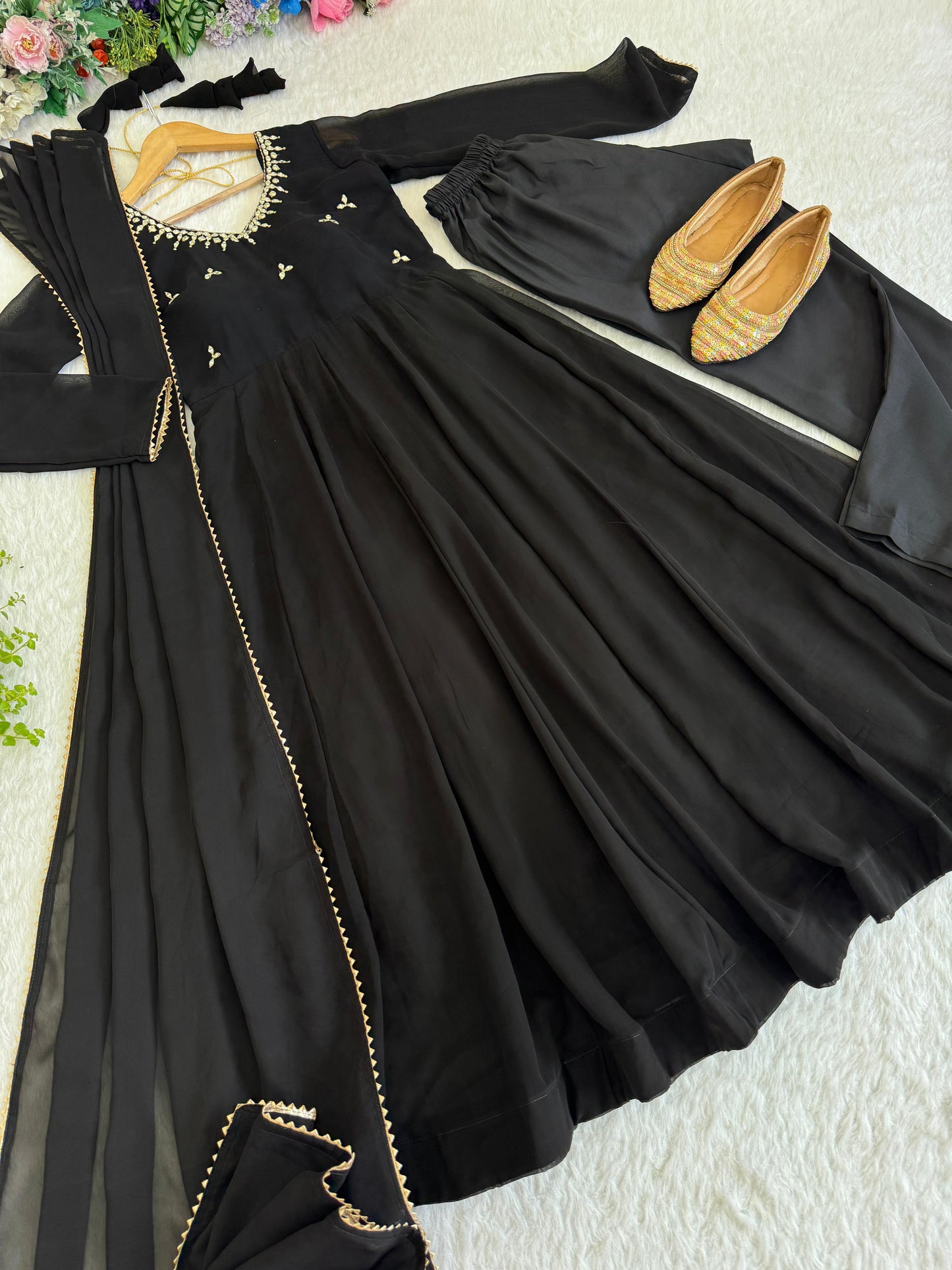 Party Wear Hand Embroidered Anarkali Set