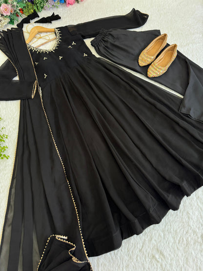 Party Wear Hand Embroidered Anarkali Set