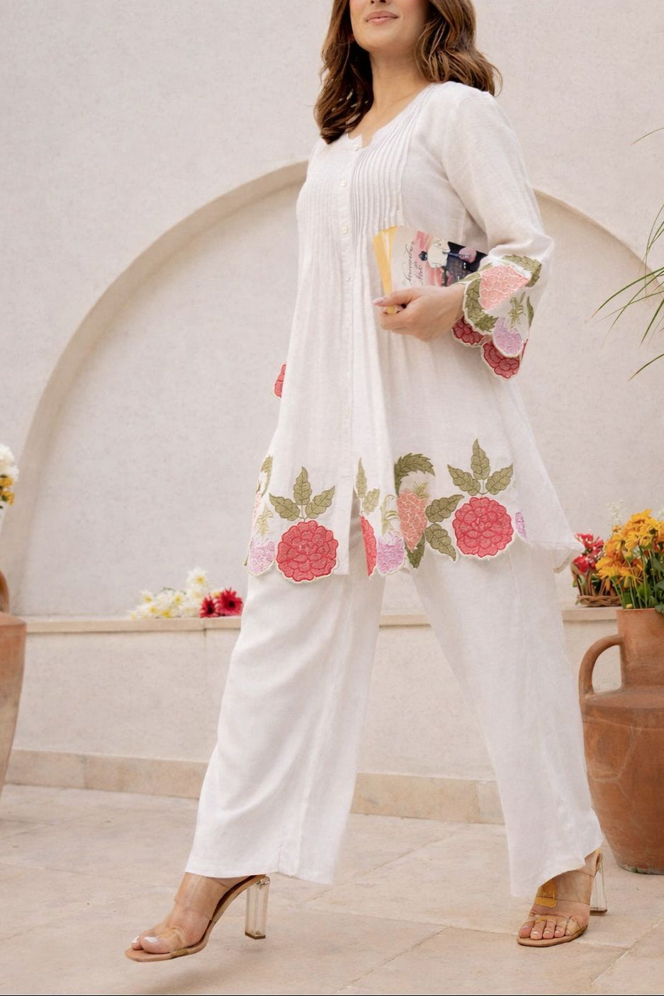 Stylish Floral Embroidered Co-ord Set