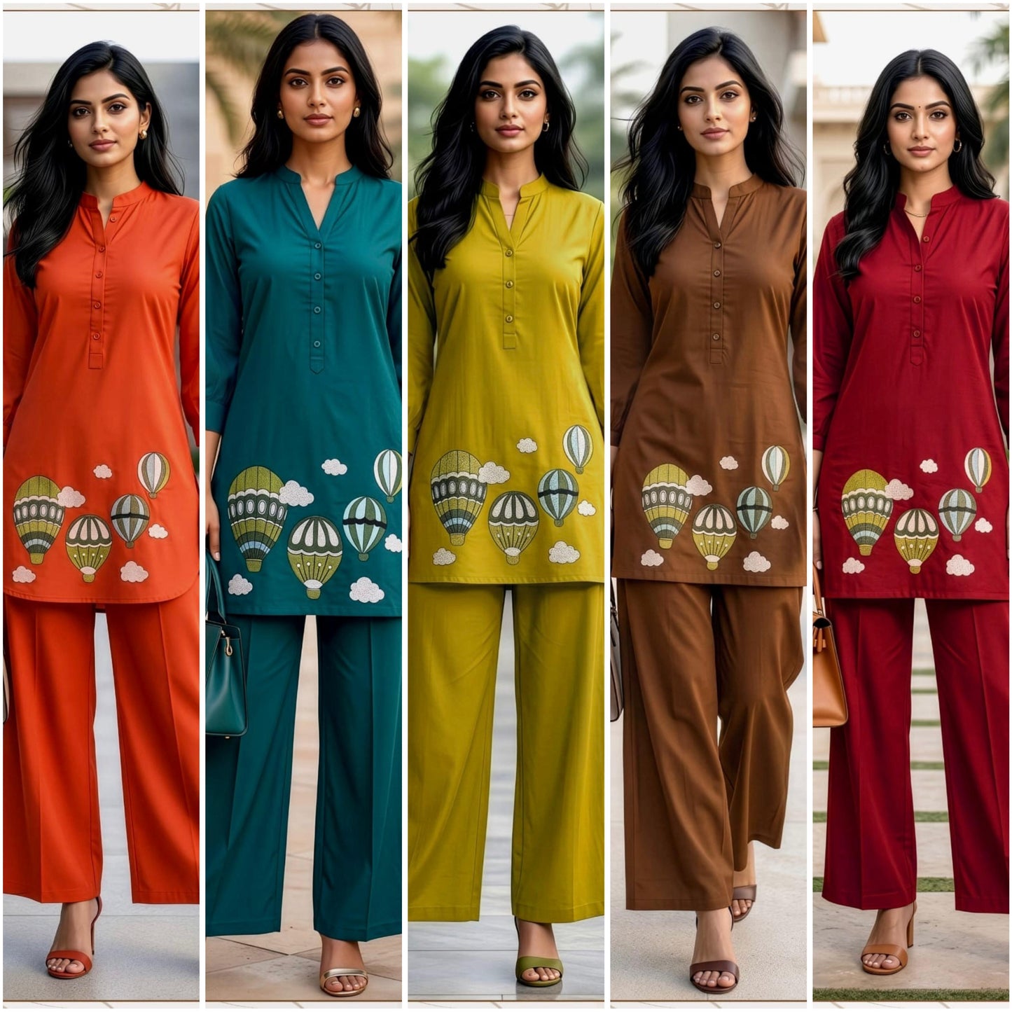 Hot Air Balloon Embroidered Co-ord Sets