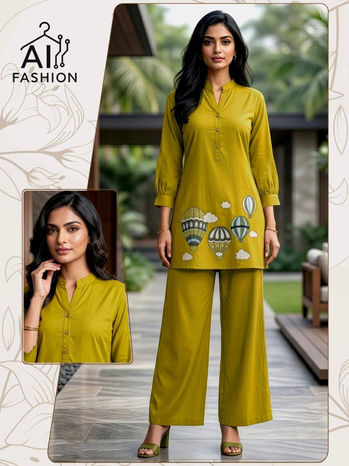 Hot Air Balloon Embroidered Co-ord Sets