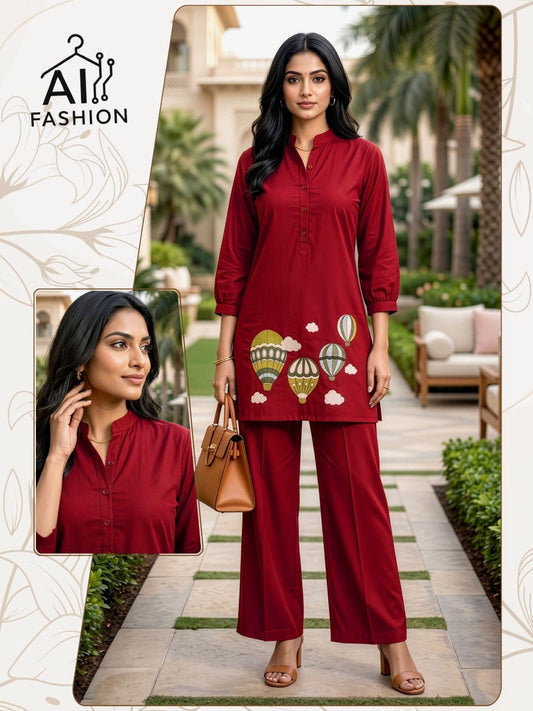 Hot Air Balloon Embroidered Co-ord Sets