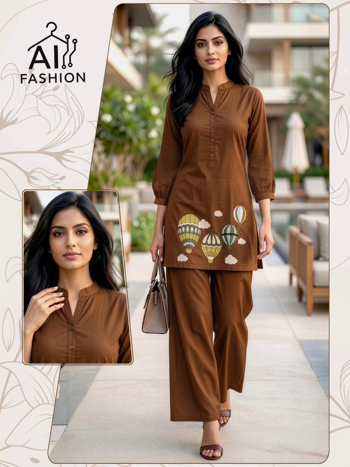 Hot Air Balloon Embroidered Co-ord Sets