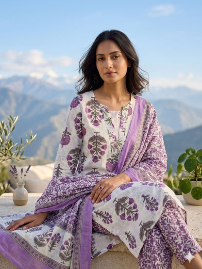 Summer Wear Cotton Kurta 3-Piece Set