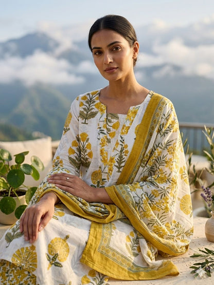 Summer Wear Cotton Kurta 3-Piece Set