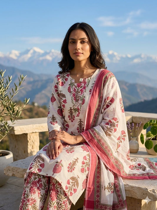 Summer Wear Cotton Kurta 3-Piece Set