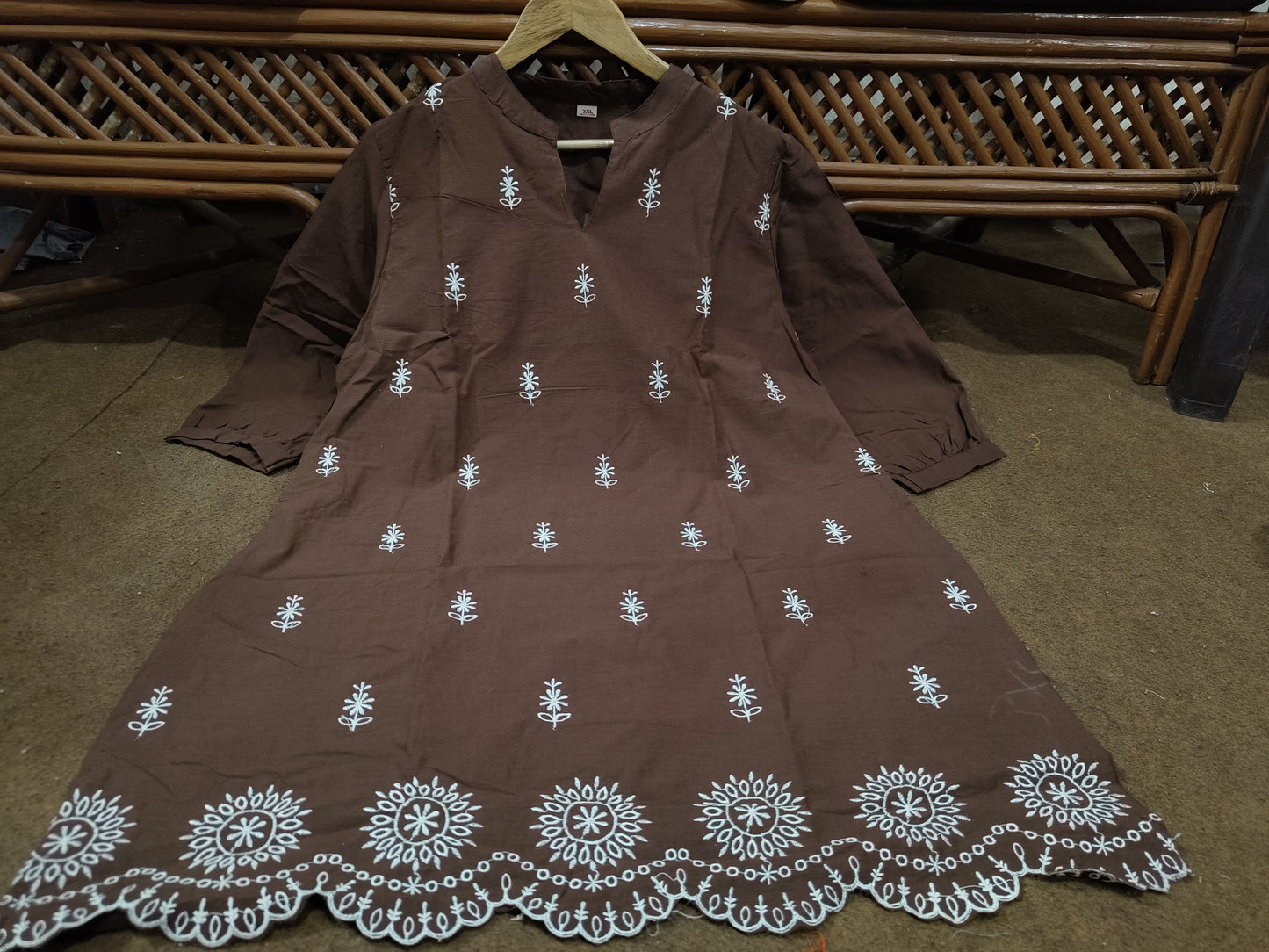 Elegant Cotton Hand Embroidered Co-ord Set