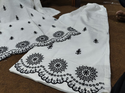 Elegant Cotton Hand Embroidered Co-ord Set
