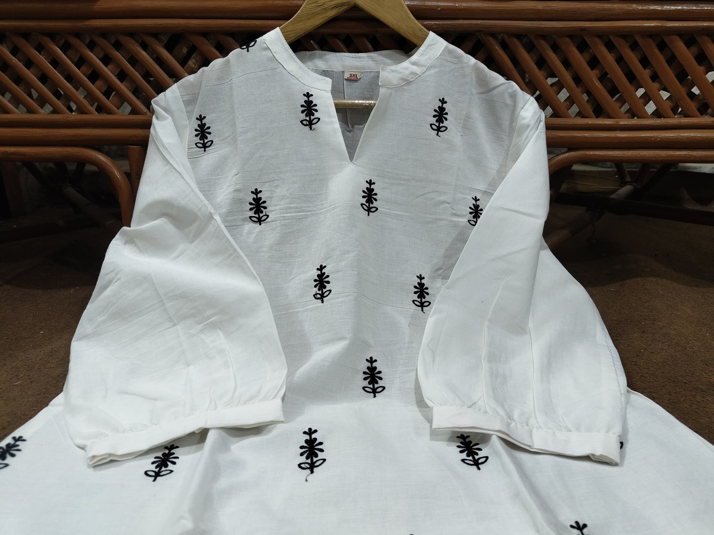 Elegant Cotton Hand Embroidered Co-ord Set