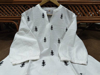 Elegant Cotton Hand Embroidered Co-ord Set