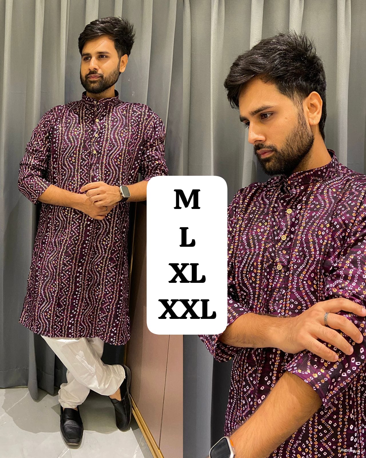 Festive Men’s Bandhani Print Kurta