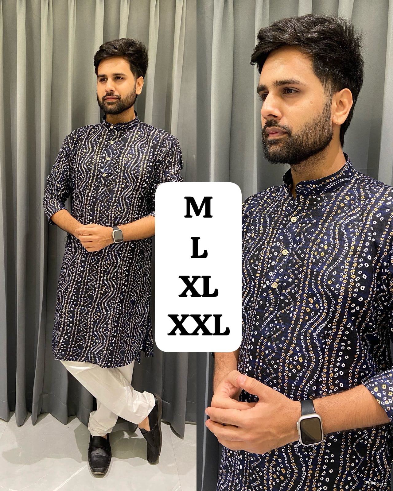 Festive Men’s Bandhani Print Kurta