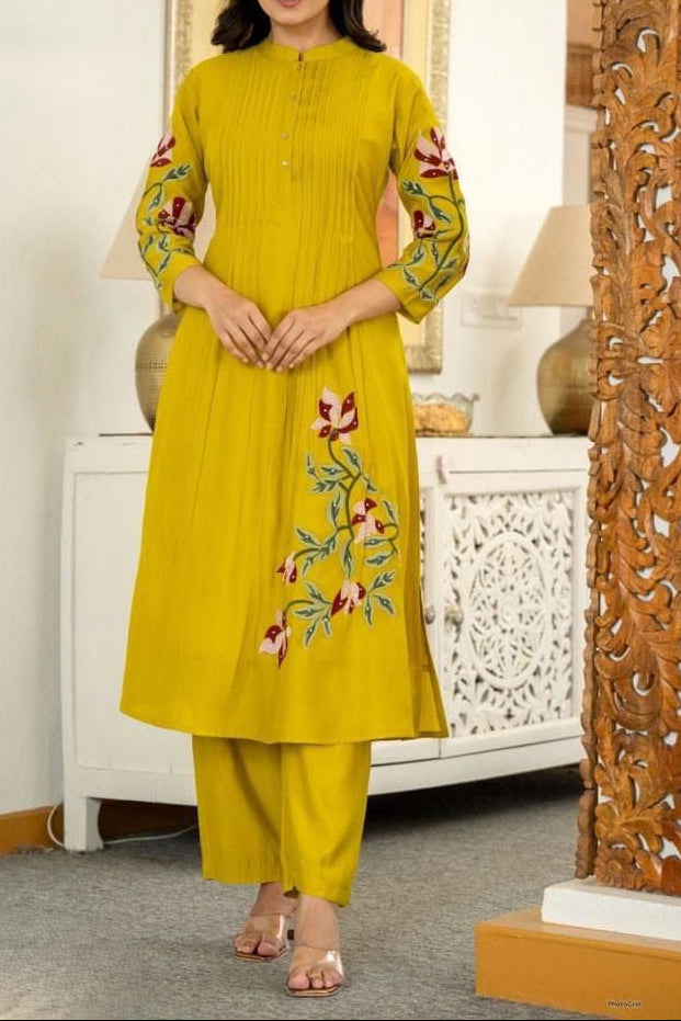Beautiful Embroidered Cotton Co-ord Set