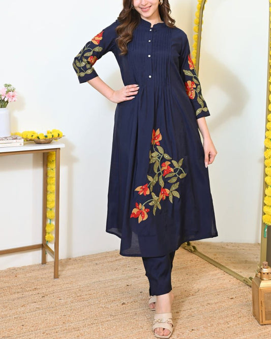 Beautiful Embroidered Cotton Co-ord Set