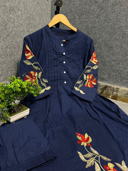 Beautiful Embroidered Cotton Co-ord Set