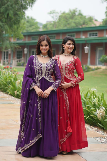 Graceful Premium Sequined Gown Dupatta Set