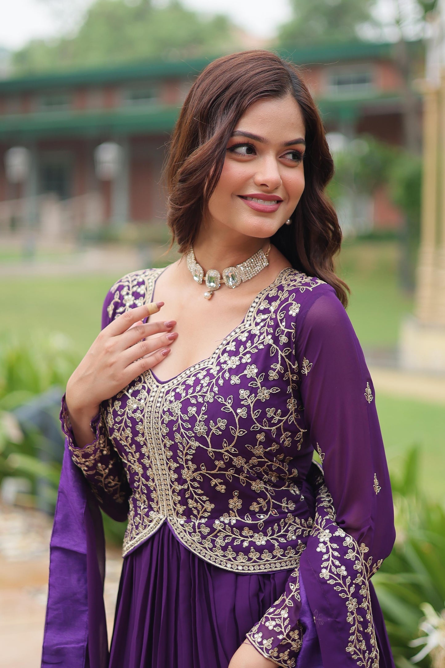 Graceful Premium Sequined Gown Dupatta Set