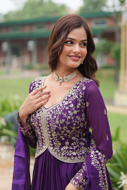 Graceful Premium Sequined Gown Dupatta Set