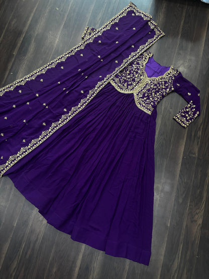 Graceful Premium Sequined Gown Dupatta Set