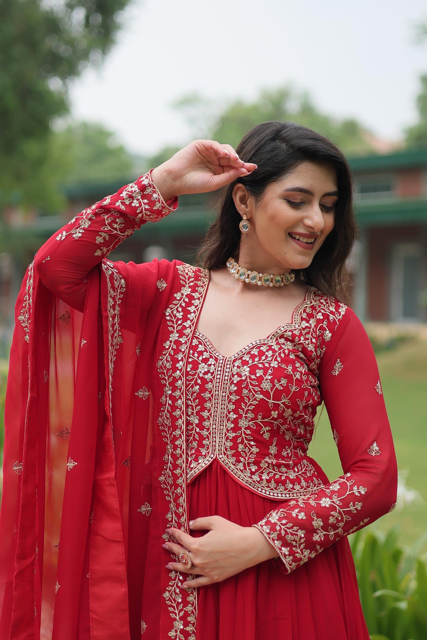 Graceful Premium Sequined Gown Dupatta Set