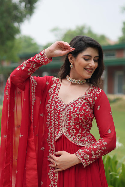 Graceful Premium Sequined Gown Dupatta Set