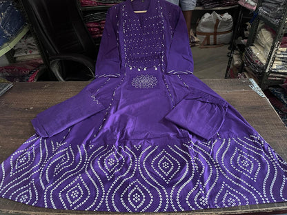 Beautiful Flared Anarkali Cotton Kurta Set