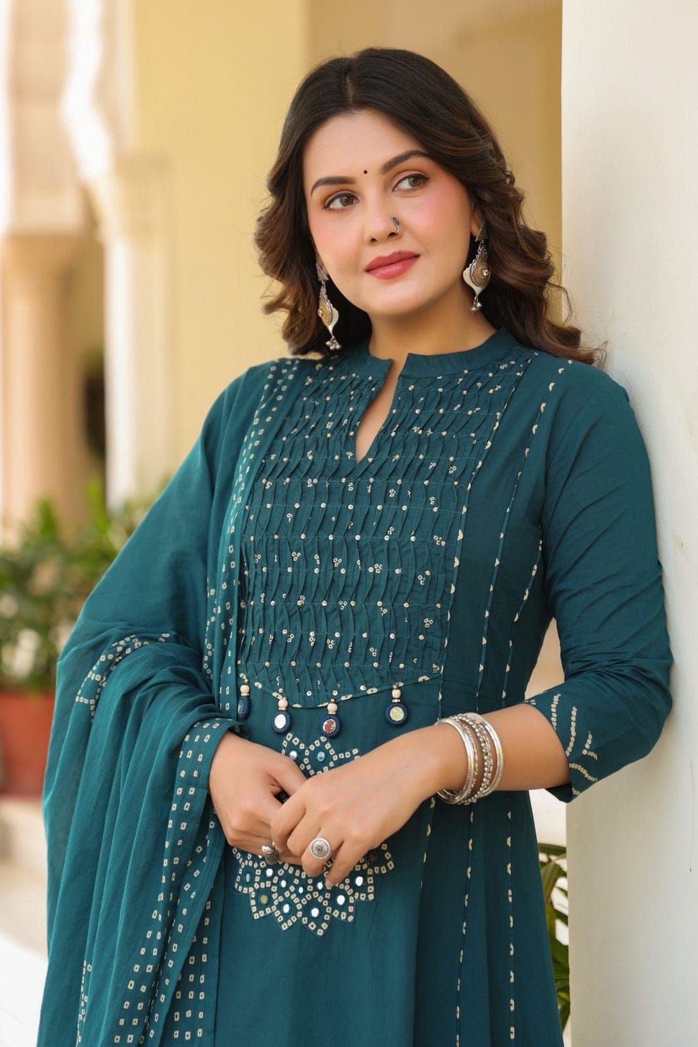 Beautiful Flared Anarkali Cotton Kurta Set